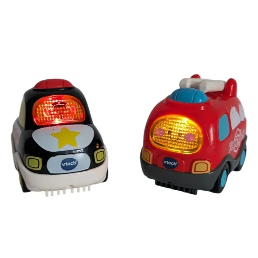 Vtech Go Go Smart Wheels Red‎ Fire Truck & Police Car Vehicle Lot Tested